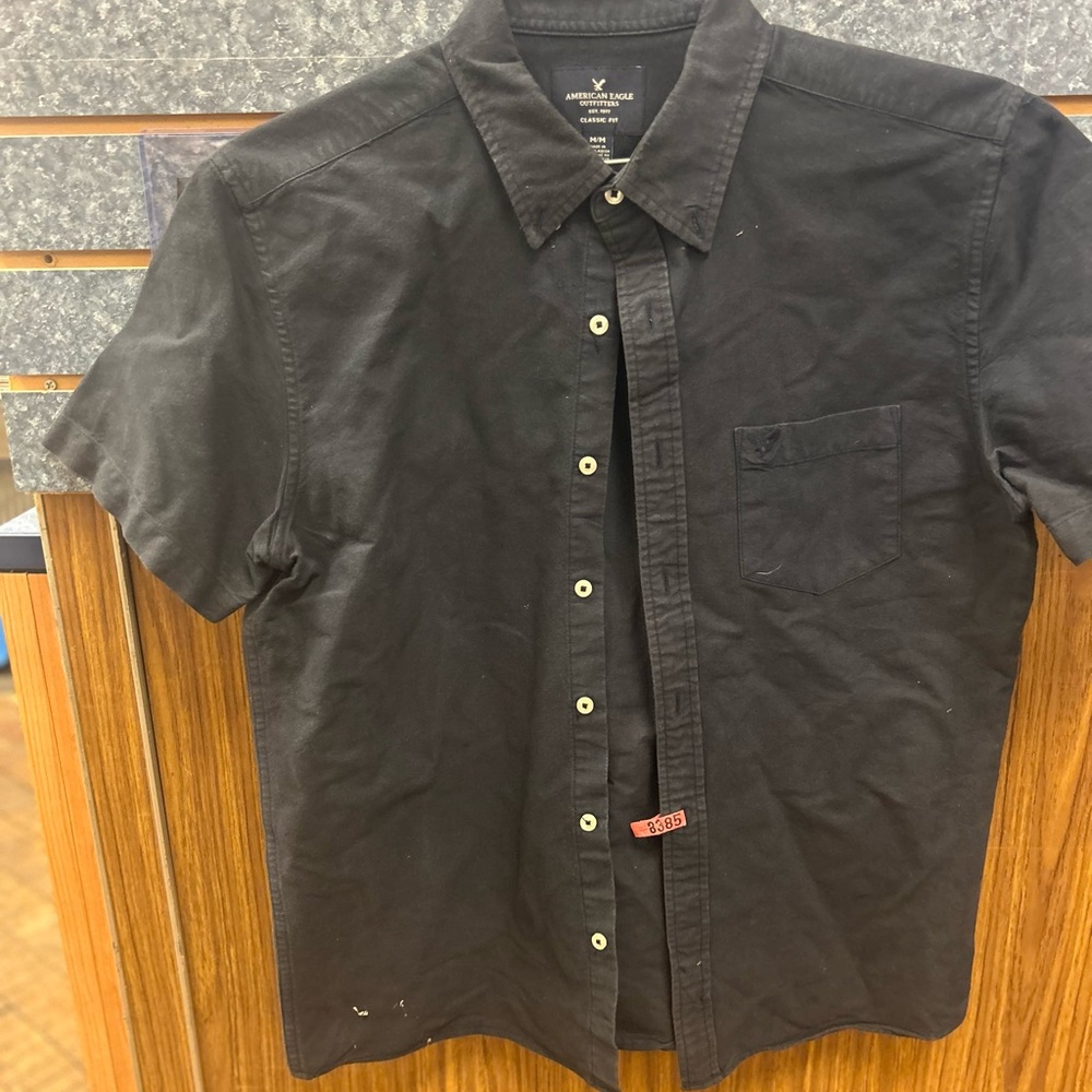American Eagle Outfitters Dark Blue Casual Shirt - Picture 3 of 5